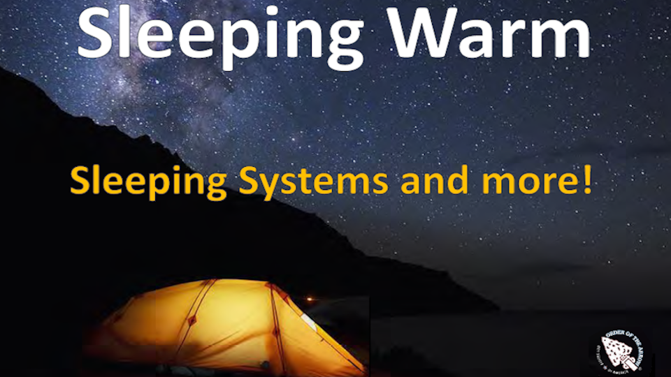 Winter Camp Awareness poster for sleeping warm
