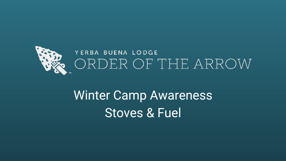 Winter Camp Awareness poster for stoves and fuel