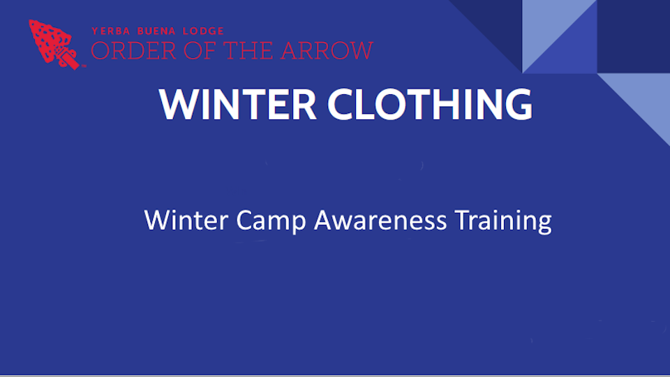 Winter Camp Awareness poster for winter clothing