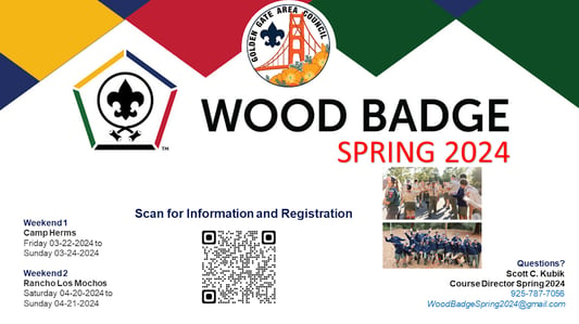 Flyer promoting Spring Wood Badge course