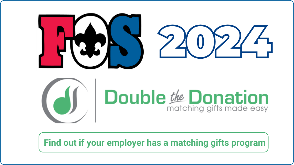 Poster promoting Friends of Scouting matching gifts program