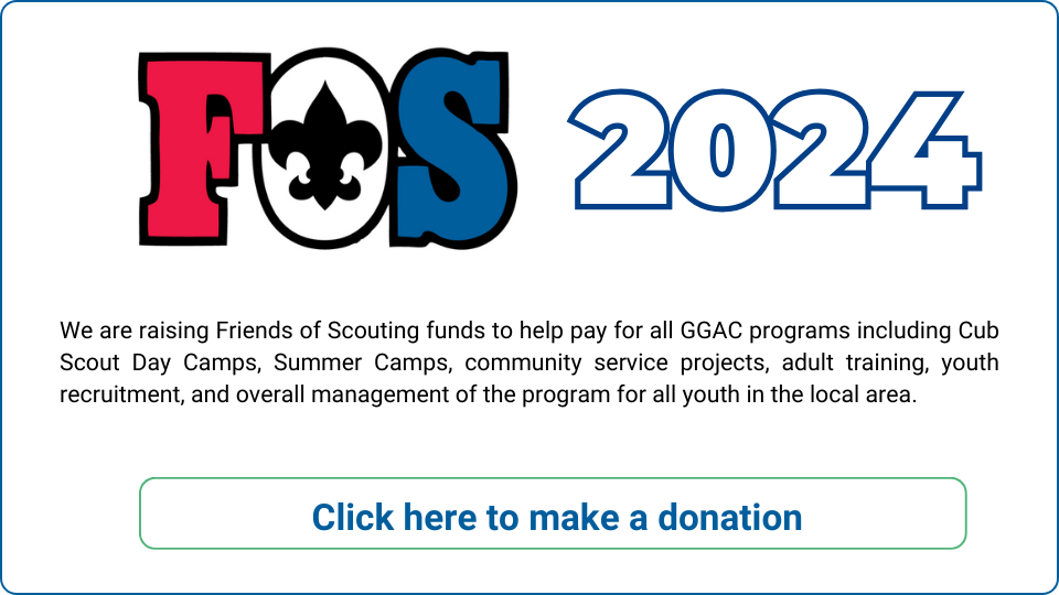 Banner promoting Friends of Scouting