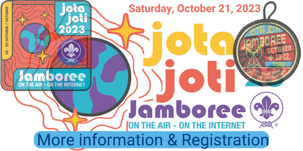 Poster promoting Jamboree on the Air and Internet 2023